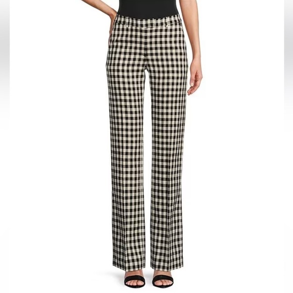 Tara Jarmon Paris Peter Size 34 US XS/2 Black White Gingham Pants Trousers NWT - Picture 3 of 16